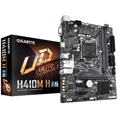 Материнская плата Gigabyte H410M H, LGA1200, Intel H410, 2xDDR4, 4xSATA, 1xM.2, 1xPCIe 3.0 x16, 2xPCIe 3.0 x1, 1xD-Sub, 1xHDMI, 1x 1Gb LAN, 2xUSB 3.2 Gen 1, 4xUSB 2.0, 3x3.5 мм, 7.1, microATX