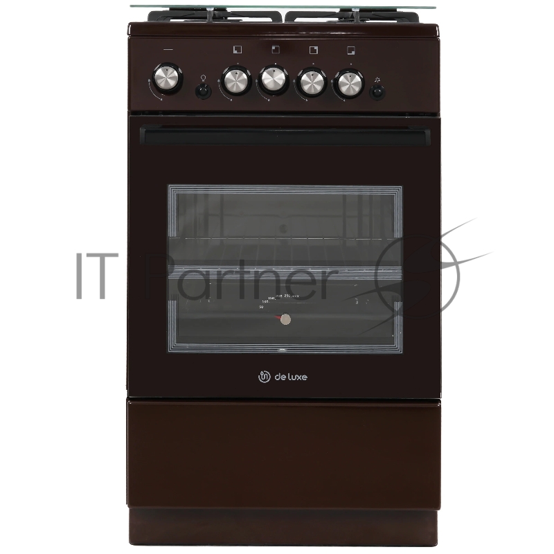 Плита газовая De Luxe 5040.32Г (КР) ЧР 014 коричневый, конфорок 4 шт, духовка 46 л, 50 см x 85 см x 50 см