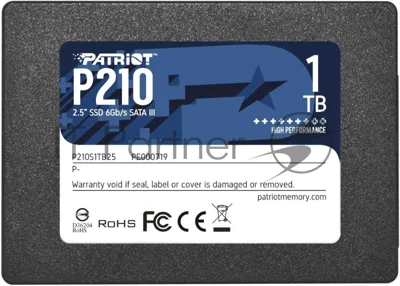 Накопитель SSD Patriot P210, 1Tb, SATA III, 2.5", R/W 520/430