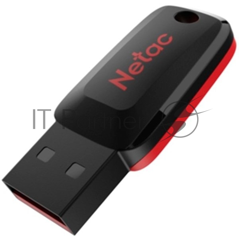 Флешка USB Netac U197 (NT03U197N-064G-20BK), 64Gb, USB 2.0, R/W 25/10, черный/красный