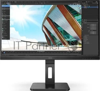 Монитор 27" AOC 27P2Q IPS 1920x1080, 75 Гц, 4 мс, 16:9, 250 кд/м2, 1хDVI, 1хDP, 1xHDMI, 1xVGA, 1x3.5 мм, черный