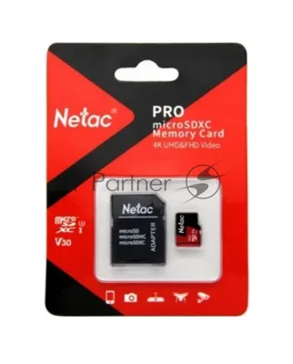 Флеш Карта MicroSD card Netac P500 Extreme Pro 256Gb, retail version w/SD adapter