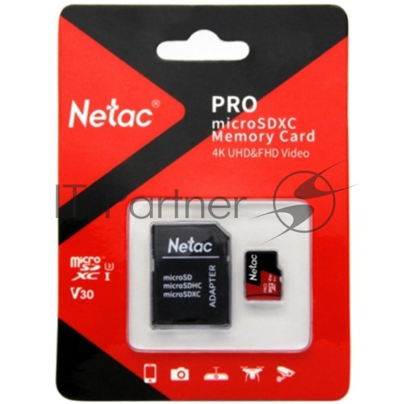 Флеш карта MicroSD card Netac P500 Extreme Pro 64Gb, retail version w/SD adapter