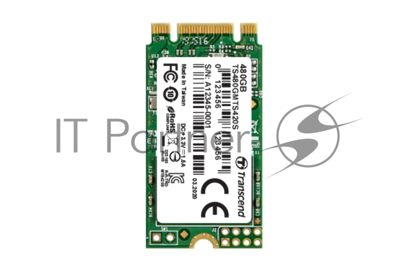 Накопитель SSD Transcend MTS420, 480GB, M.2, SATA III, R/W 530/480