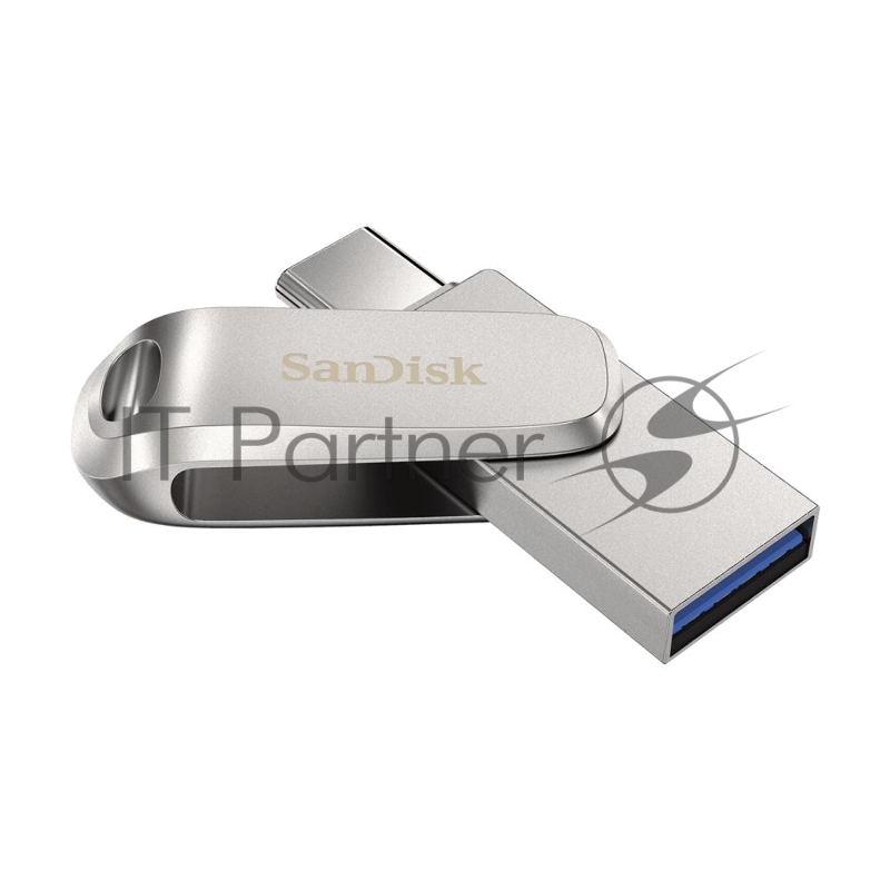 Флешка USB SanDisk Ultra Dual Luxe (SDDDC4-256G-G46), 256Gb, USB 3.2/USB Type-C, R/W 150/40, серебристый