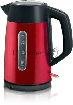 Чайник электрический Bosch TWK4P434 красный, 1.7 л, 2400 Вт, скрытый нагревательный элемент
