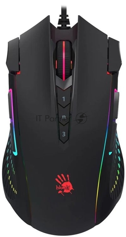 Мышь проводная A4Tech Bloody J90s черный, 8000 dpi, USB, кнопки - 12