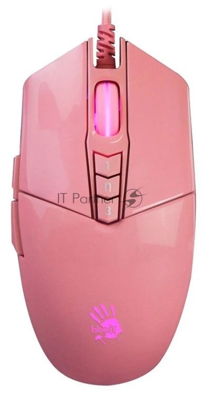 Мышь проводная A4Tech Bloody P91s розовый, 8000 dpi, USB Type-A, кнопки - 8