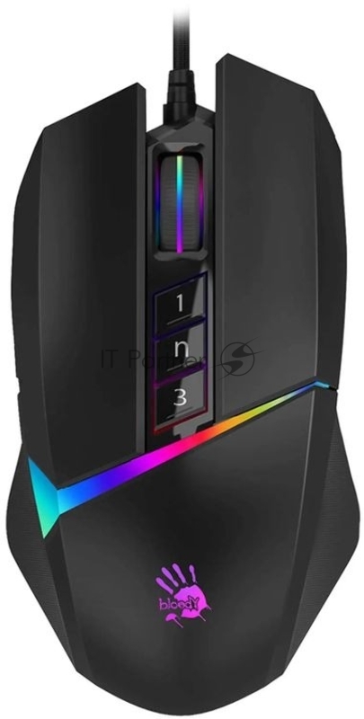 Мышь проводная A4Tech Bloody W60 Max черный, 10000 dpi, USB, кнопки - 10