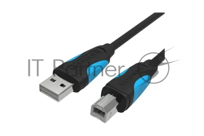 Кабель Vention USB 2.0 AM/BM - 3 м. черный VAS-A16-B300