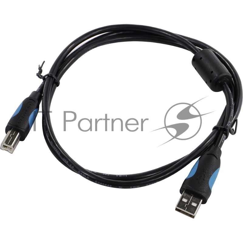Кабель Vention USB 2.0 AM/BM - 1м. черный VAS-A16-B100