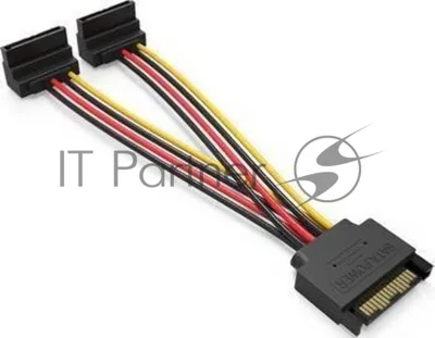 Кабель питания-разветвитель Vention SATA 15pin M/2 x SATA 15pin F угол 90 - 0.15м KDBBB