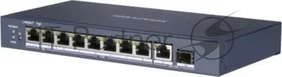 Коммутатор Hikvision DS-3E0510HP-E, 8×1 Гбит/с PoE+ + 1×1 Гбит/с SFP, неуправляемый