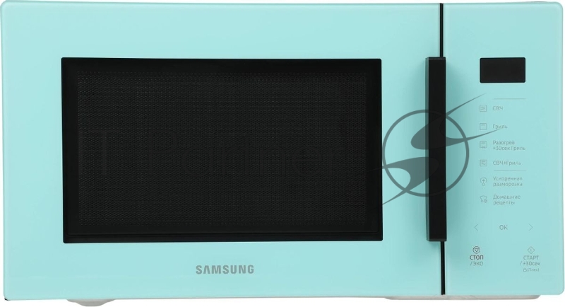 Микроволновая печь Samsung MG23T5018AN/BW голубой, 23 л, 800 Вт, переключатели - сенсор