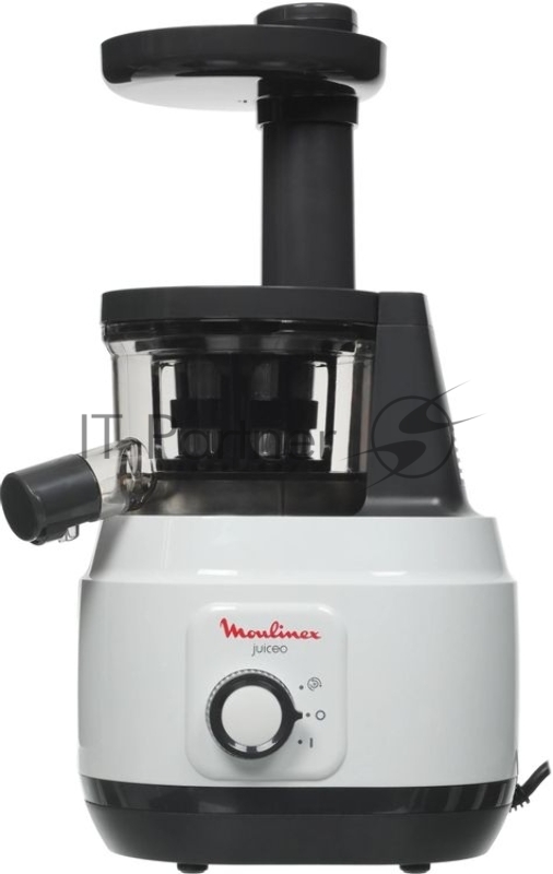 Соковыжималка Moulinex ZU150110 белый/черный, шнековая вертикальная, 150 Вт, 800 мл, электронное, реверс