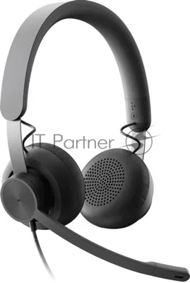 Гарнитура Logitech Zone Wired UC графит, проводная, USB-C, сертификация Microsoft Teams