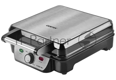 Вафельница Centek CT-1453 1100Вт Вафли- венские х4, 240х240мм, антипригарное покрытие, нерж сталь