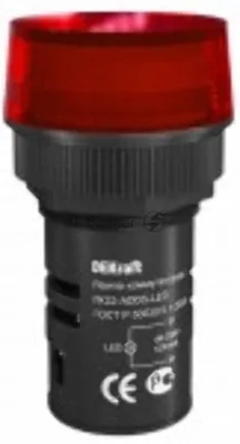 Лампа комм. ADDS 22 мм КРАСНЫЙ LED 220В ЛK-22 a 25003DEK DEKraft