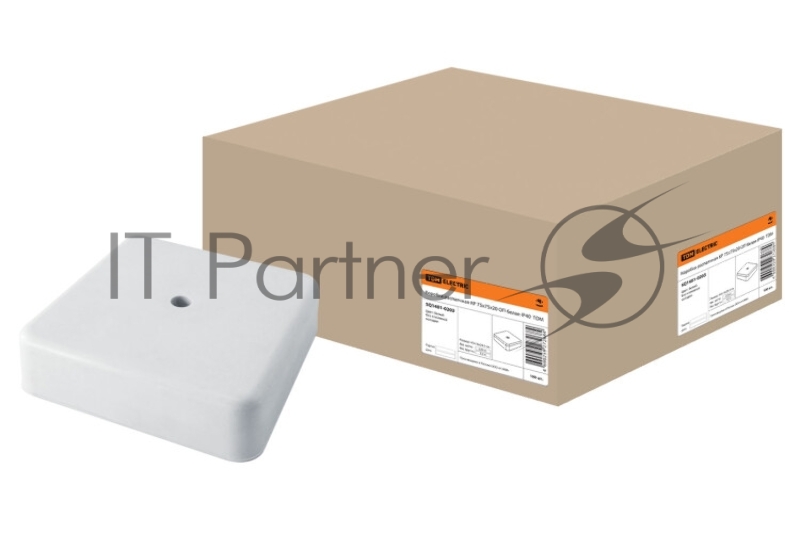 Коробка распаячная КР 75х75х20 ОП белая IP40 | SQ1401-0203 | TDM