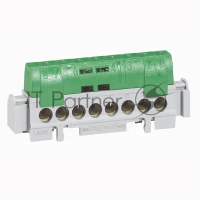 Клеммная колодка IP 2X - земля - зеленая - 1 x 6-25 мм? - 16 x 1,5-16 мм? - длина 141 мм 004835 Legrand