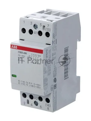 Контактор ESB25-40N-06 модульный (25А АС-1 4НО) катушка 230В AC/DC 1SAE231111R0640 ABB