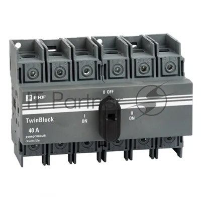 Рубильник 40A 3P реверсивный c рукояткой для прямой установки TwinBlock EKF tb-s-40-3p-rev EKF