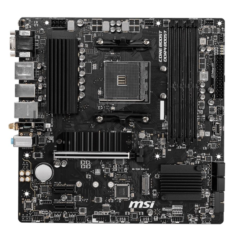 Материнская плата MSI B550M PRO-VDH WIFI, AM4, AMD B550, 4xDDR4, 4xSATA, 2xM.2, 1xPCIe 4.0 x16, DisplayPort, HDMI, D-Sub, 1x1Gb LAN, 3x3.5 мм, 7.1, microATX