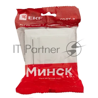 Розетка 1-мест. СП с/з с крышкой 16А белый с защ. штор. IP44 EKF ERR16-029-100-44 EKF Минск