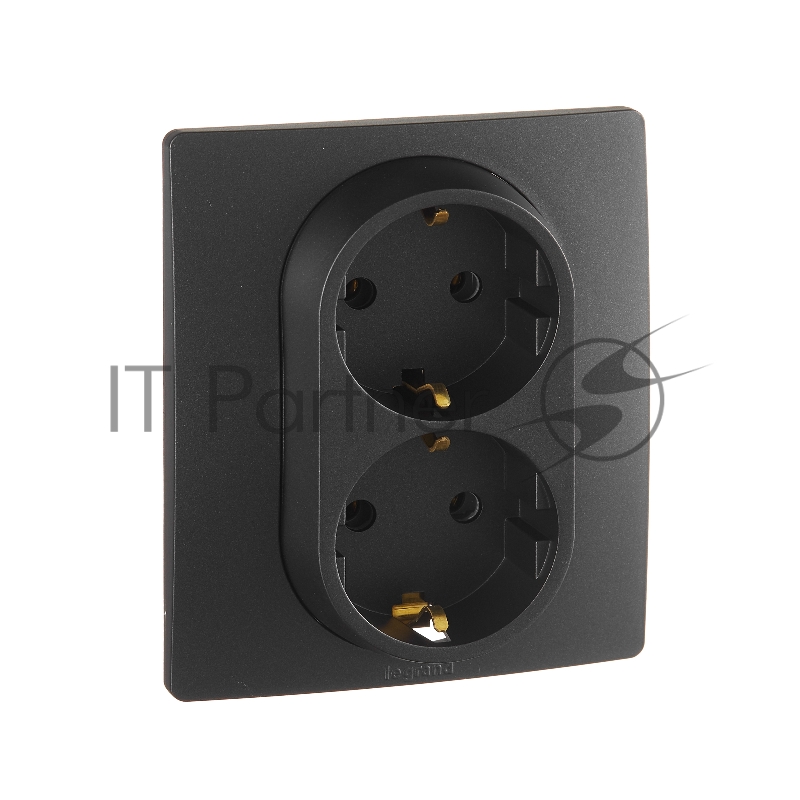 Розетка 2-ая с/з, винт. клеммы, 16А, 250 В 672623 Legrand Etika Антрацит