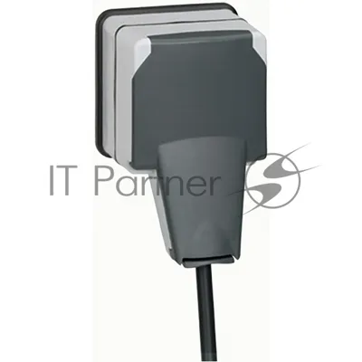 Plexo Серый Розетка с/з с крышкой с системой "lock 66" накладная (в сборе) IP66 090465 Legrand