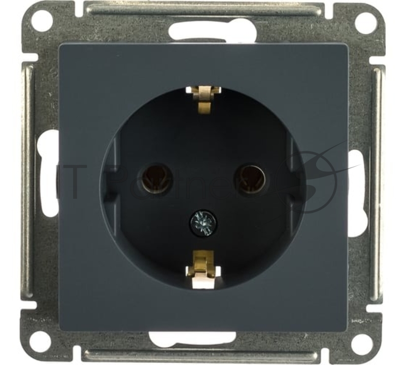 Механизм розетки 1-м СП AtlasDesign 16А IP20 с заземл. грифель