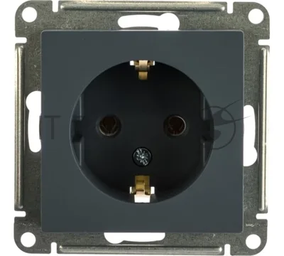 Механизм розетки 1-м СП AtlasDesign 16А IP20 с заземл. грифель
