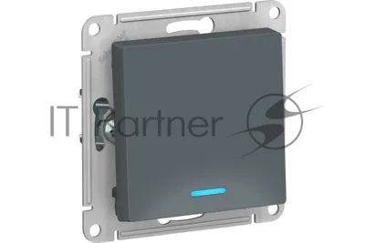 Механизм выключателя 1-кл. СП AtlasDesign 10А IP20 (сх. 1а) 10AX с подсветкой грифель
