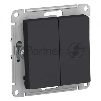 Механизм переключателя проходного 2-кл. СП AtlasDesign 10А IP20 (сх. 6/2) 10AX карбон