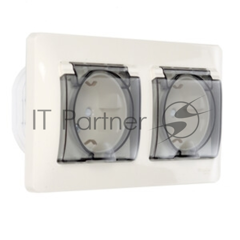Розетка 2-ая с/з, со шторками, в сборе, IP44 GSL000247 Schneider Electric Glossa Бежевый