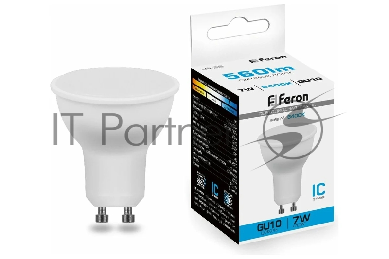 Лампа светодиодная Feron LB-26 7W 230V GU10 6400K матовая