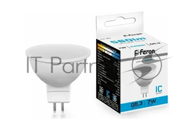 Лампа светодиодная Feron LB-26 7W 230V G5.3 6400K MR16 матовая