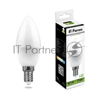 Лампа светодиодная Feron LB-97 7W 230V E14 4000K свеча