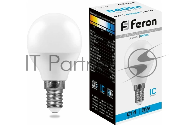 Лампа светодиодная Feron LB-550 9W 230V E14 6400K G45