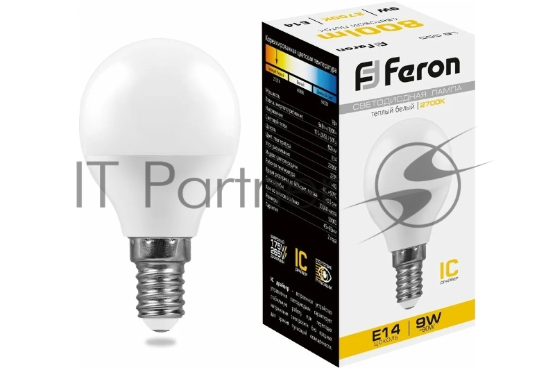 Лампа светодиодная Feron LB-550 9W 230V E14 2700K G45