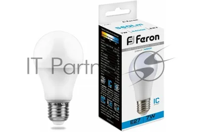Лампа светодиодная FERON LB-91 (25446) 7W 230V E27 6400K A60