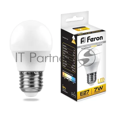 Лампа светодиодная Feron LB-95 7W 230V E27 4000K G45
