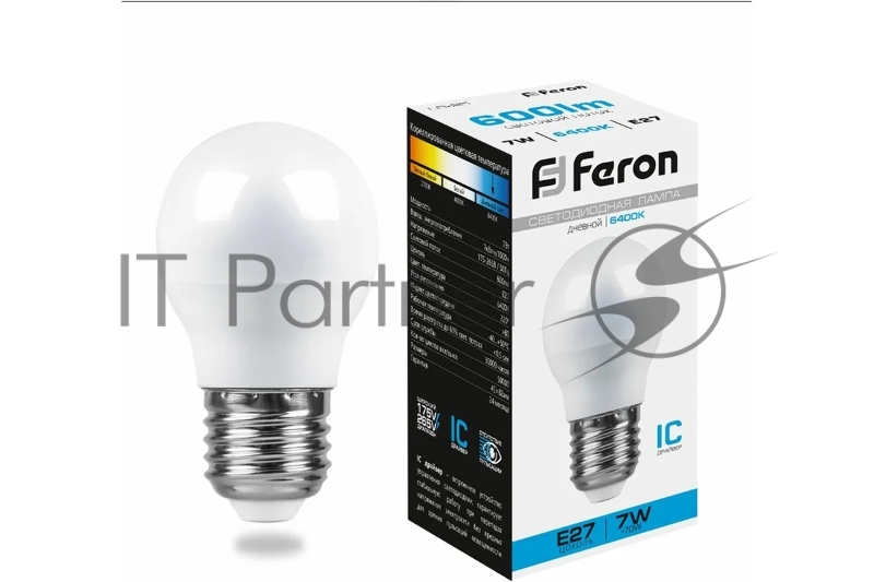 Лампа светодиодная Feron LB-95 7W 230V E27 6400K G45