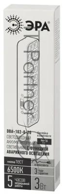Светильник ЭРА LED аварийный непостоянный 30LED 5ч IP20 выход DBA-102-0-20