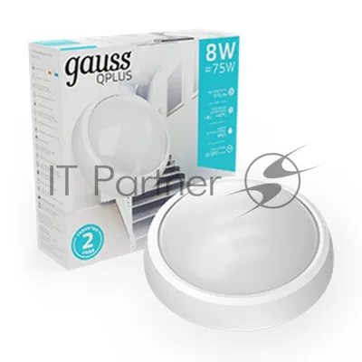 Светильник LED IP54 D176x76 8W 670lm 4000K ECO 2.0 круглый 1/12 141411208 Gauss