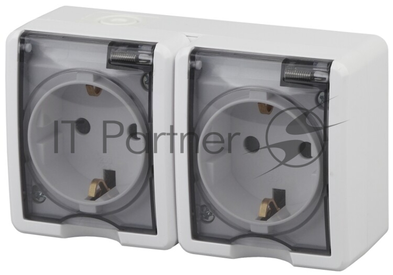 Розетка ЭРА 11-2403-01 2х2P+E IP54, 16АХ-250В, ОУ, Эксперт, белый (8/80/1280)