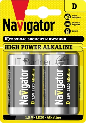 Элемент питания Navigator NBT-NE-LR20-BP2 94755, 1.5 В