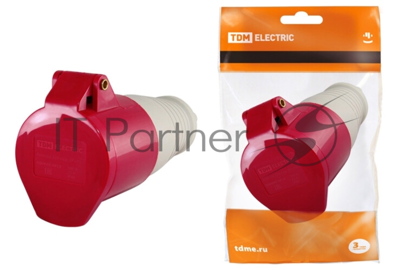 Розетка 224 переносная 3Р+РЕ 32А 380В IP44 | SQ0603-0013 | TDM