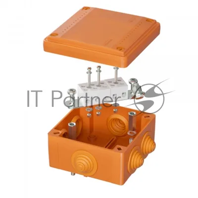 Коробка пластиковая DKC FSB11510 FS с кабельными вводами и клеммниками, IP56,100х100х50мм, 5р, 450V,20A, 10мм.кв
