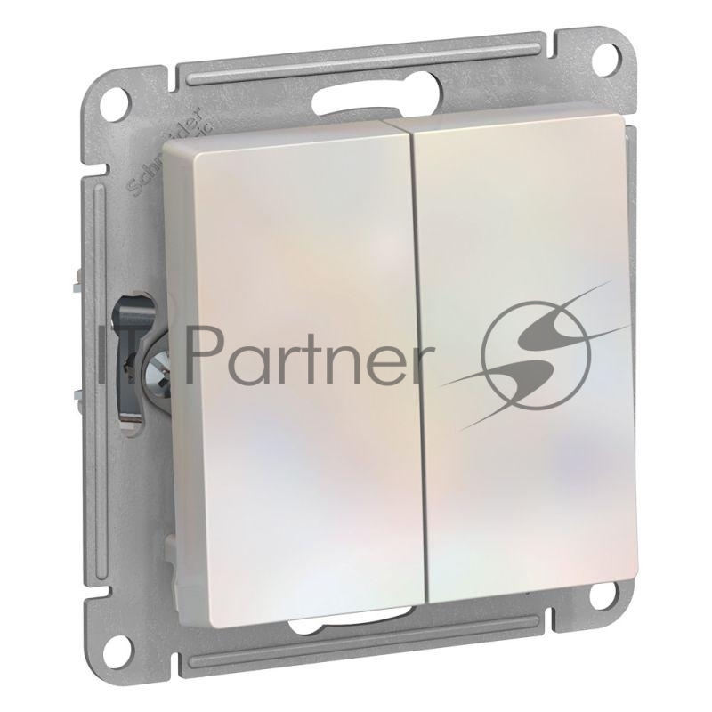 Механизм переключателя проходного 2-кл. СП AtlasDesign 10А IP20 (сх. 6/2) 10AX жемчуж.